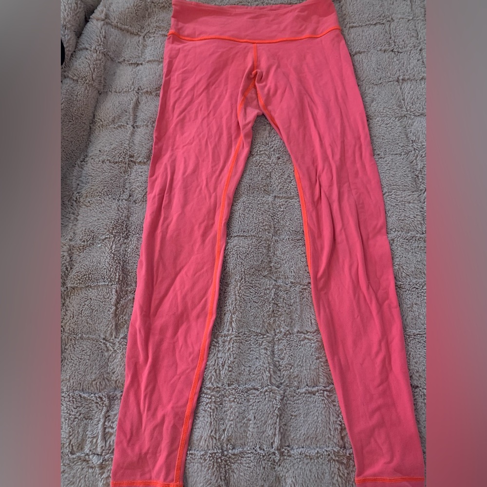 Bright neon pink lulu lemon leggings size 8 active wear